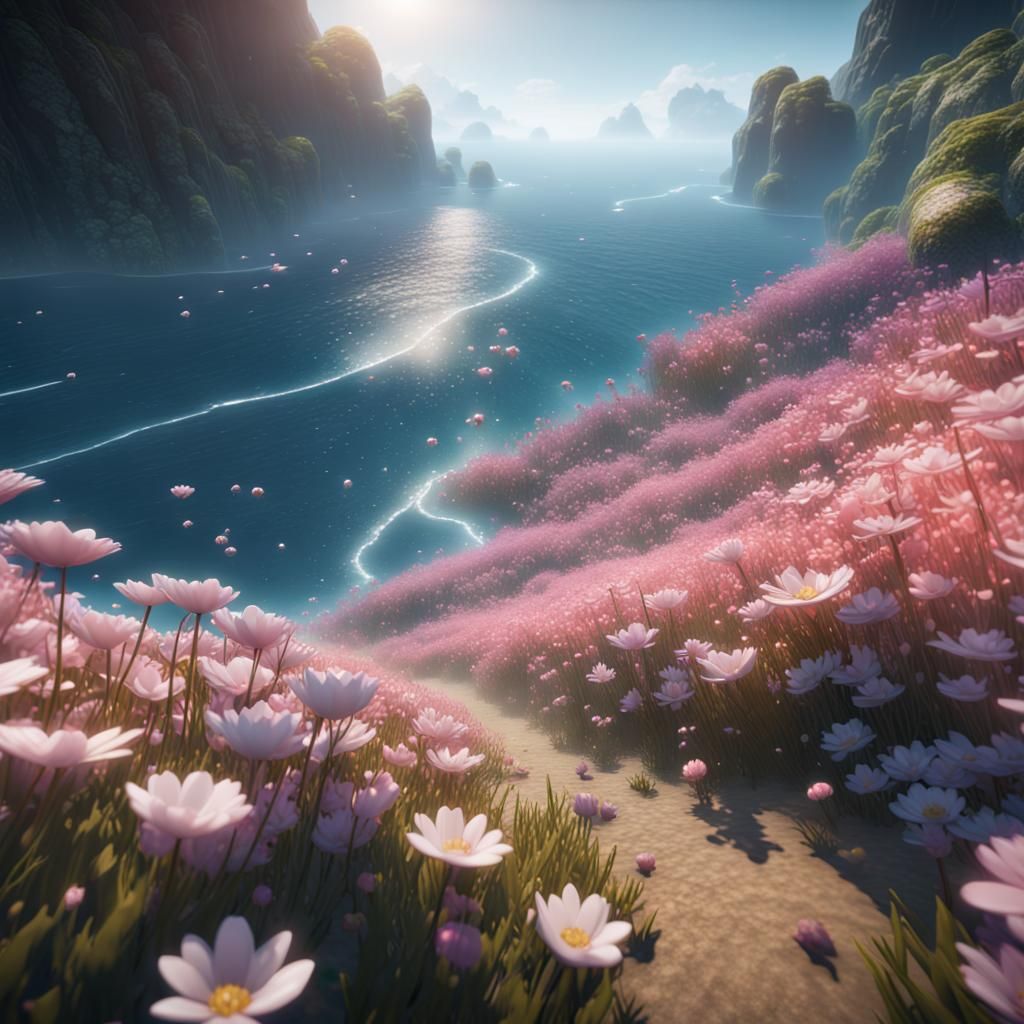 Endless Flower Sea in Detailed 3D Rendering