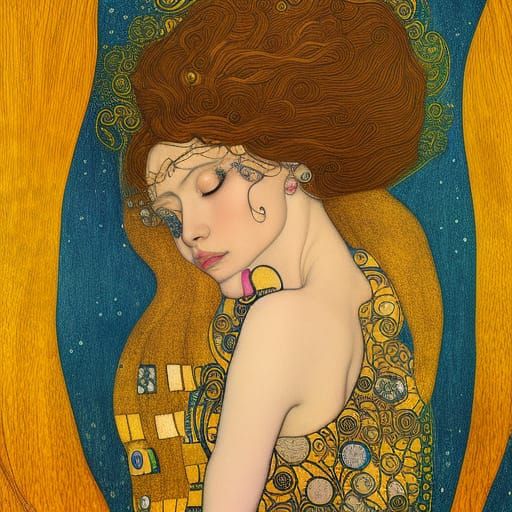 Clockwork Woman in Art Nouveau Style