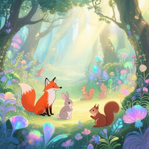 Enchanted Woodland Creatures in Storybook Style