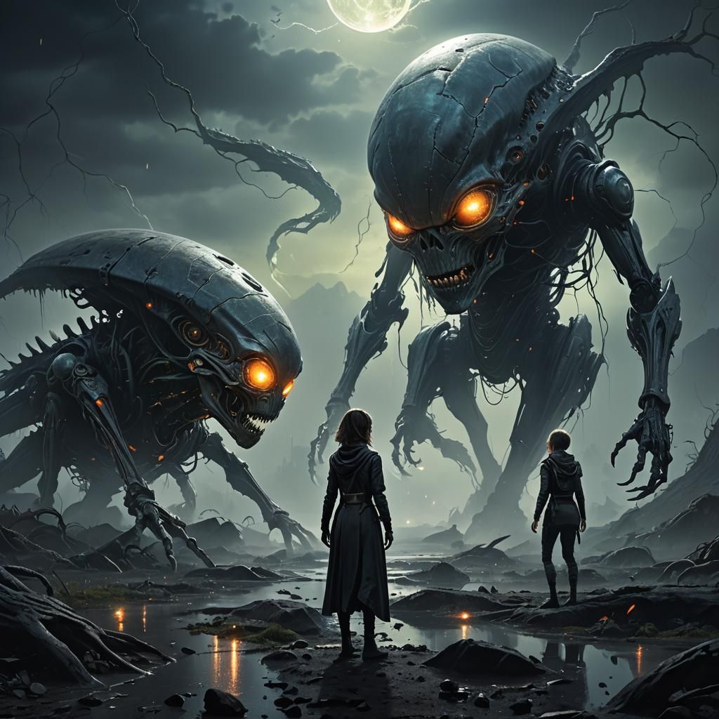 Mysterious Fantasy Art: Danligur, Eva and the Fallen Alien