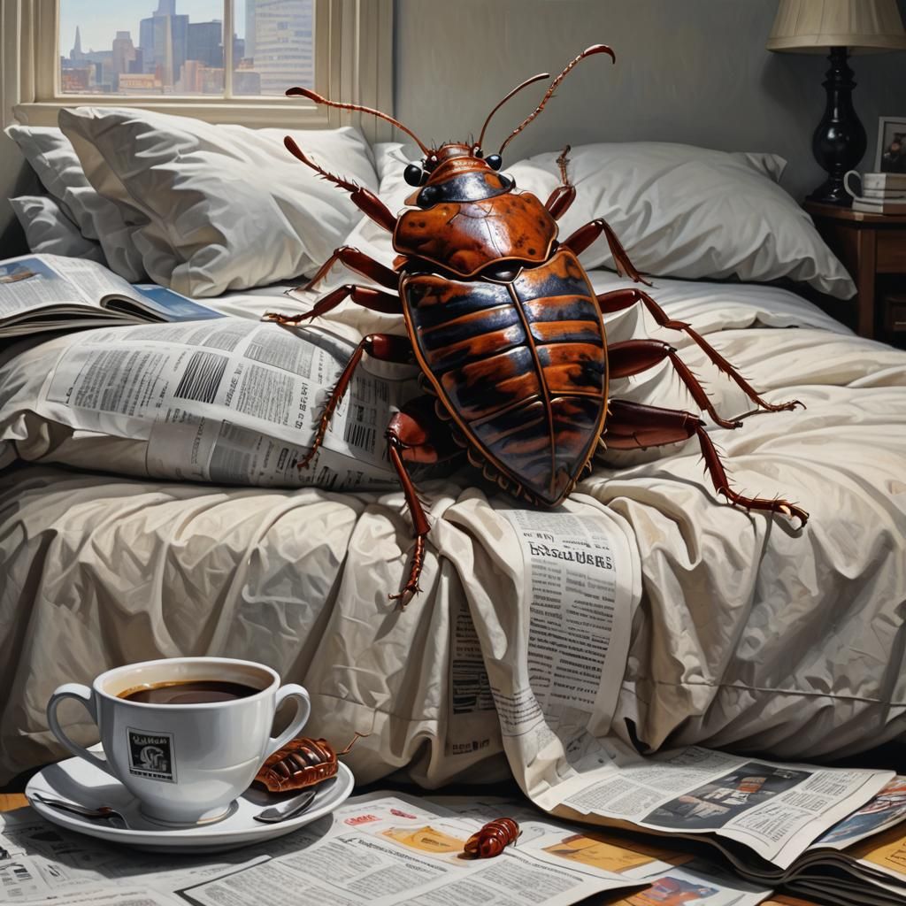 Hyperrealistic Bedbug Breakfast in New York