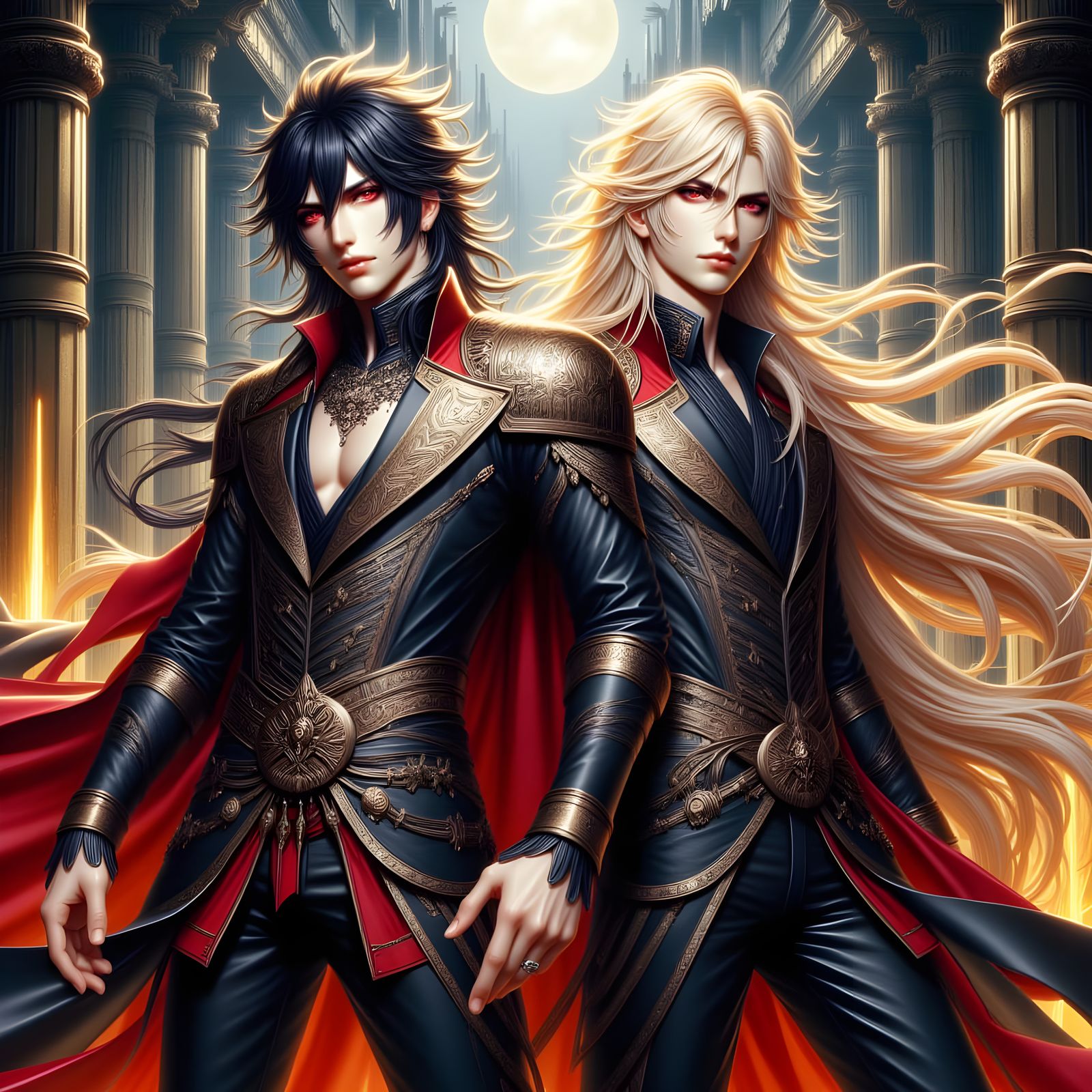 Epic Anime Warriors in Vibrant Japanese Art Style