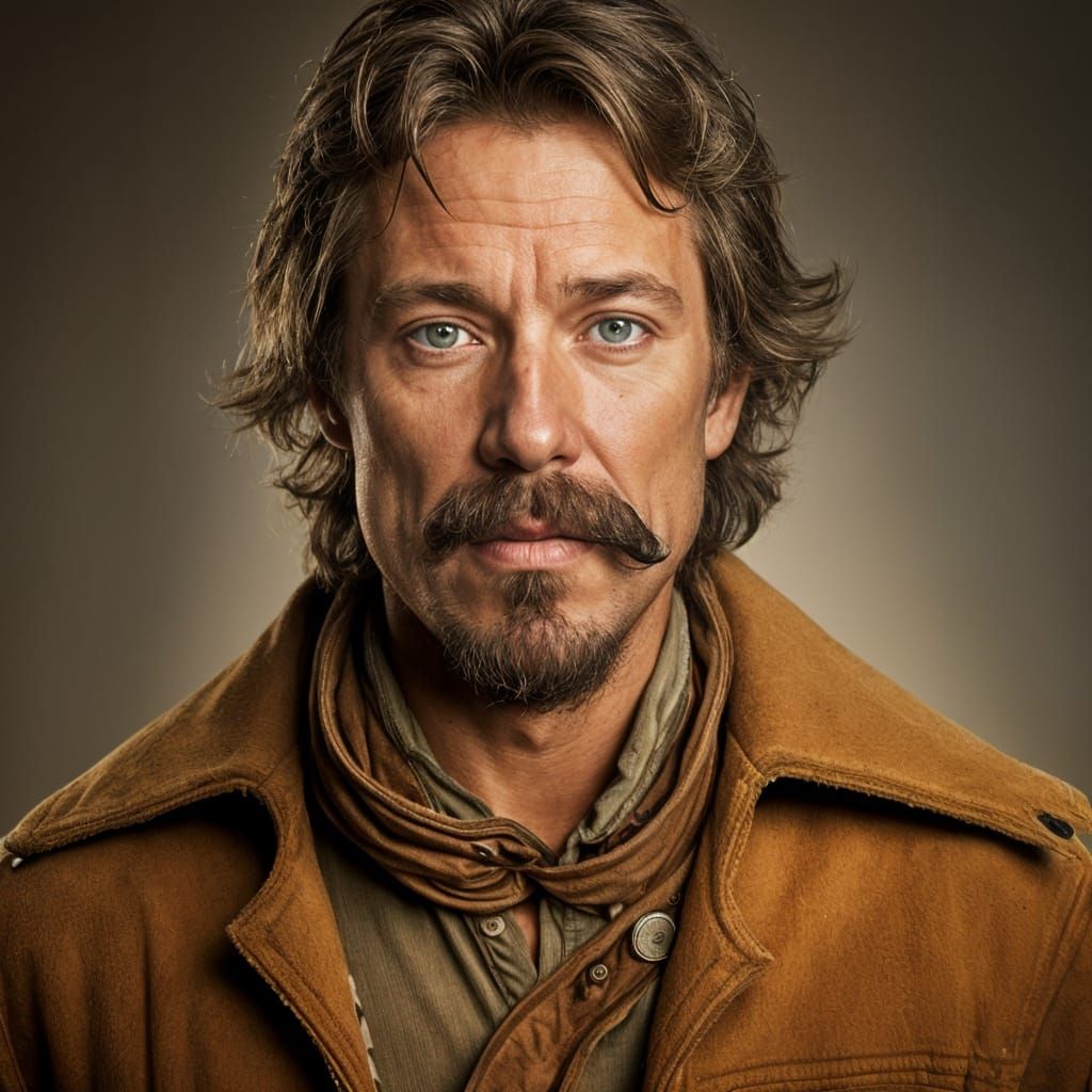 Shaggy Rogers as Cowboy Portrait in Comic Style