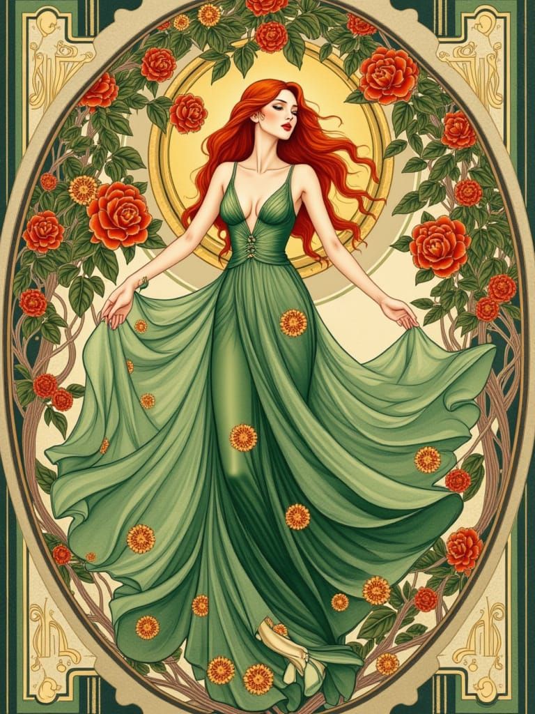 Ethereal Beauty in Art Nouveau Style