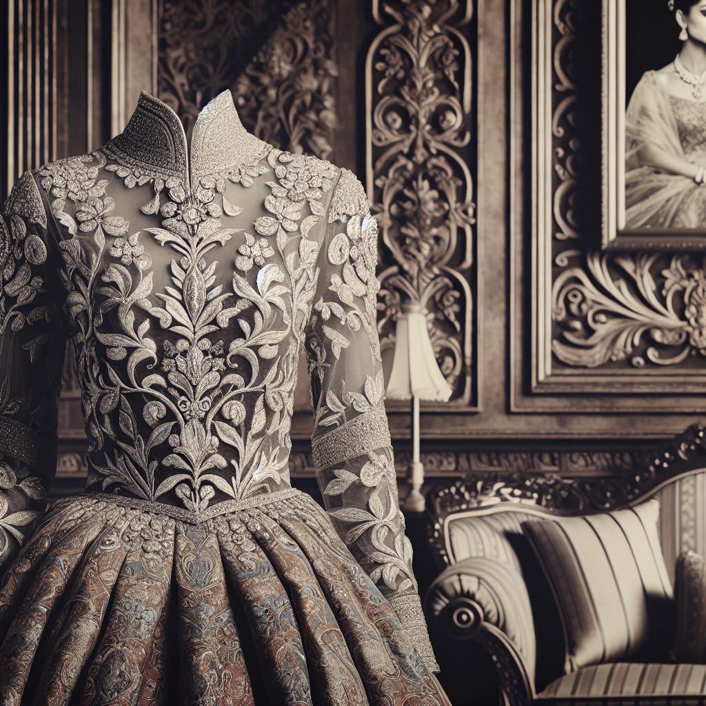 Beautiful South Asian Royal Woman in Exquisite Gown