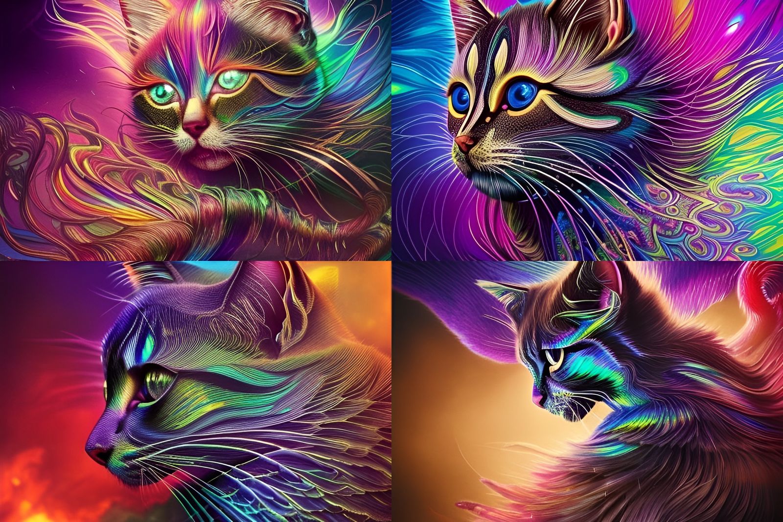 Magical Kittens in Dark Fantasy Illustration