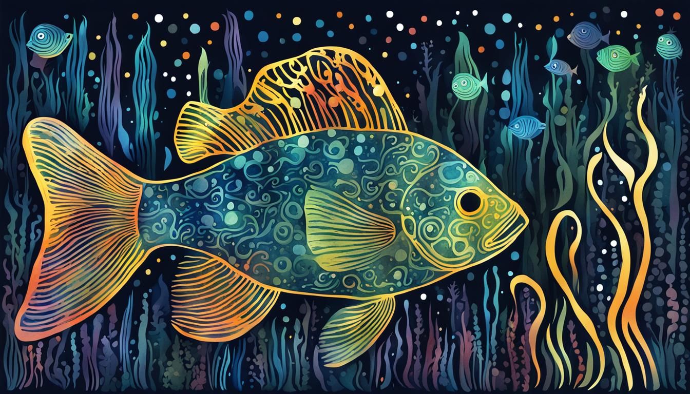 Glowing Fish in Underwater Kelp Forest Poster