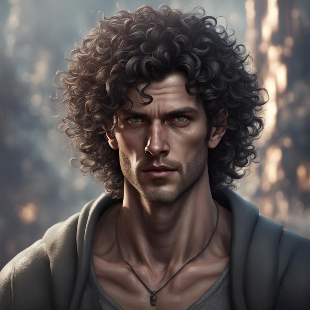 Sad, Sickly Man with Dark Hair: Fantasy Concept Art