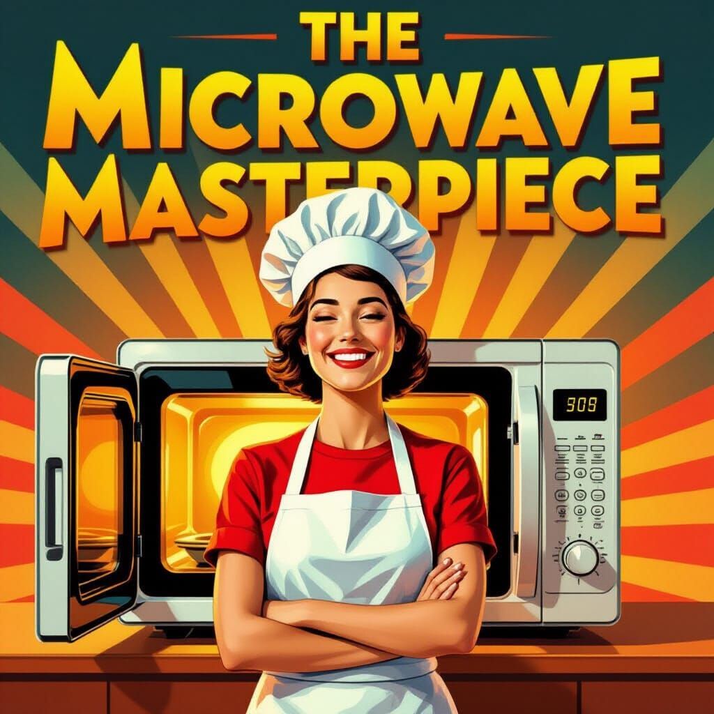 The Microwave Masterpiece Retro Movie Poster