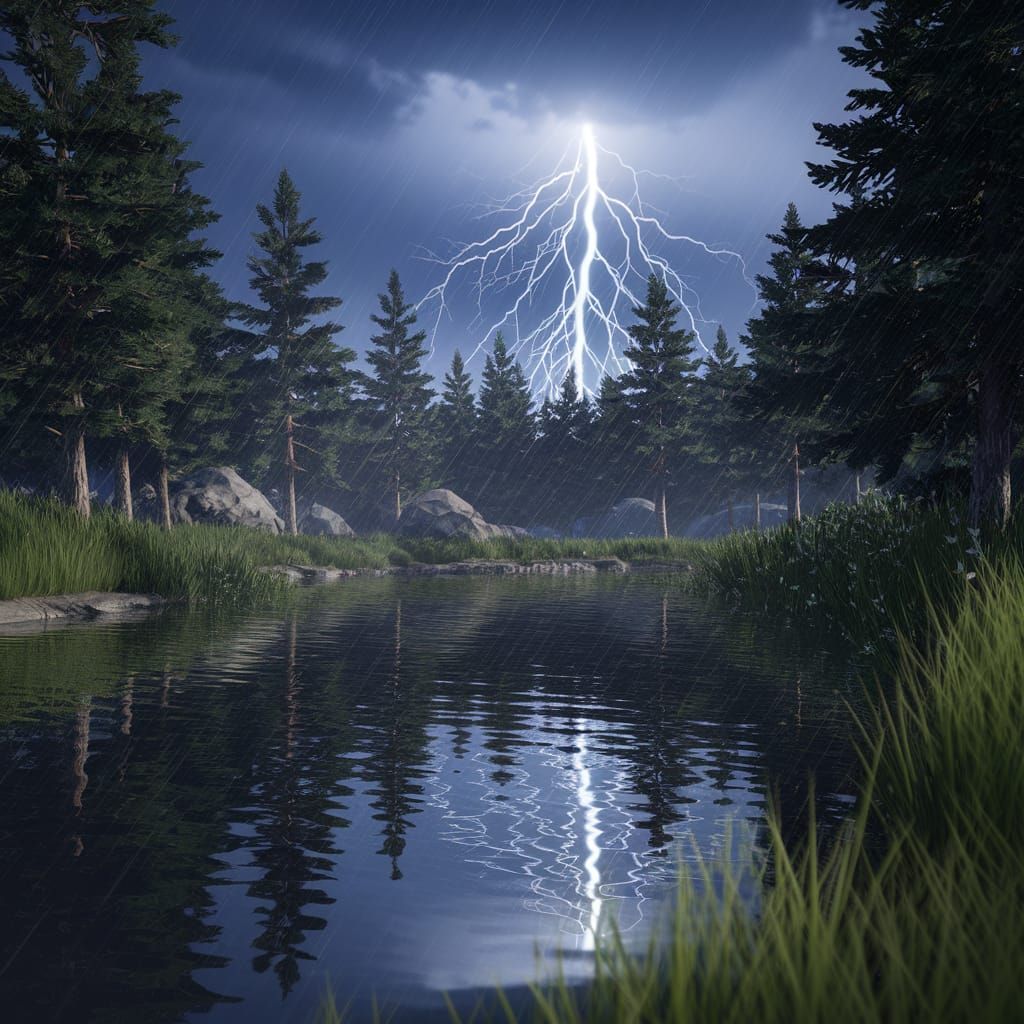 Epic 3D Forest Pond Scene