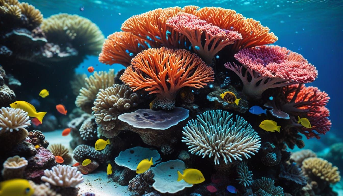 Vibrant Coral Reef teeming with Tropical Fish