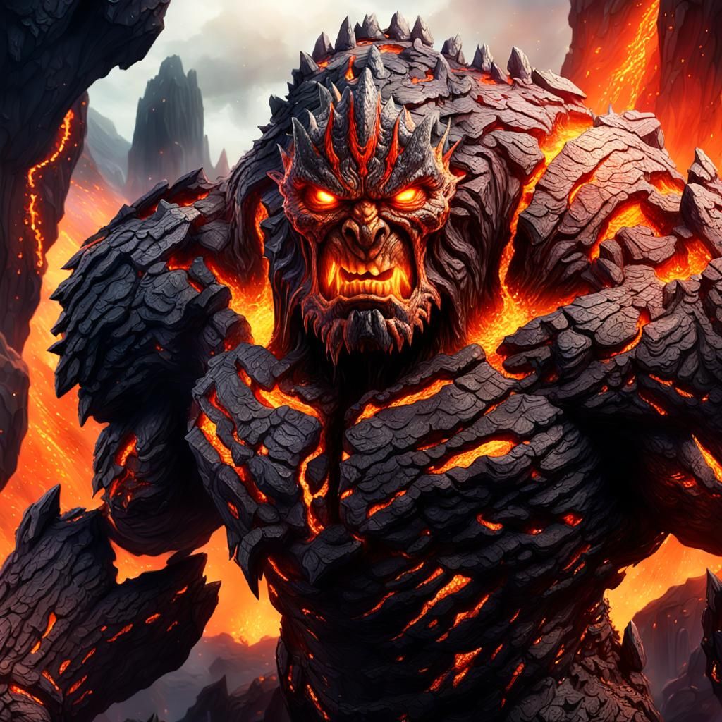 Colossal Lava Titan in Fantasy Concept Art