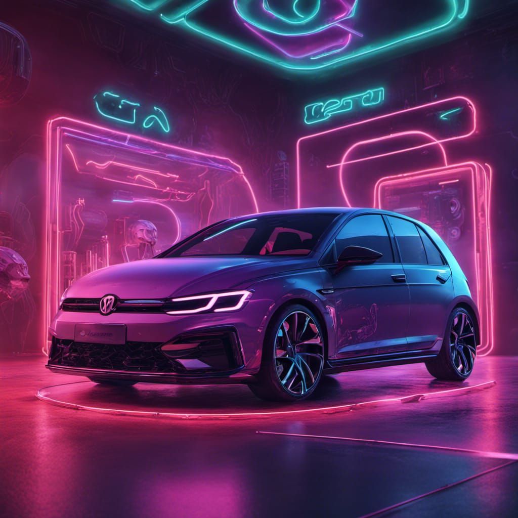 Neon Golf 8 R Logo: Detailed Matte Painting
