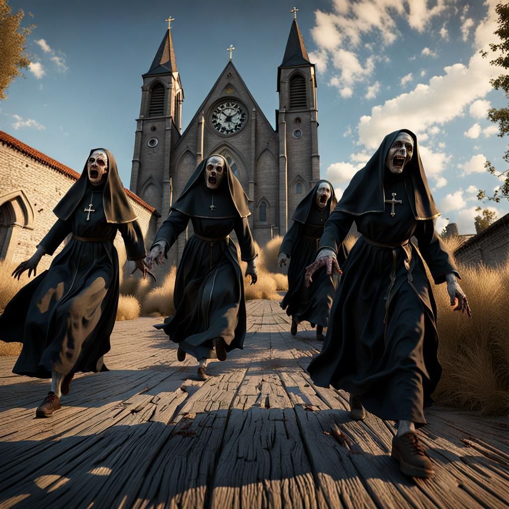 Ultra Realistic Zombie Nuns Escape Gothic Church