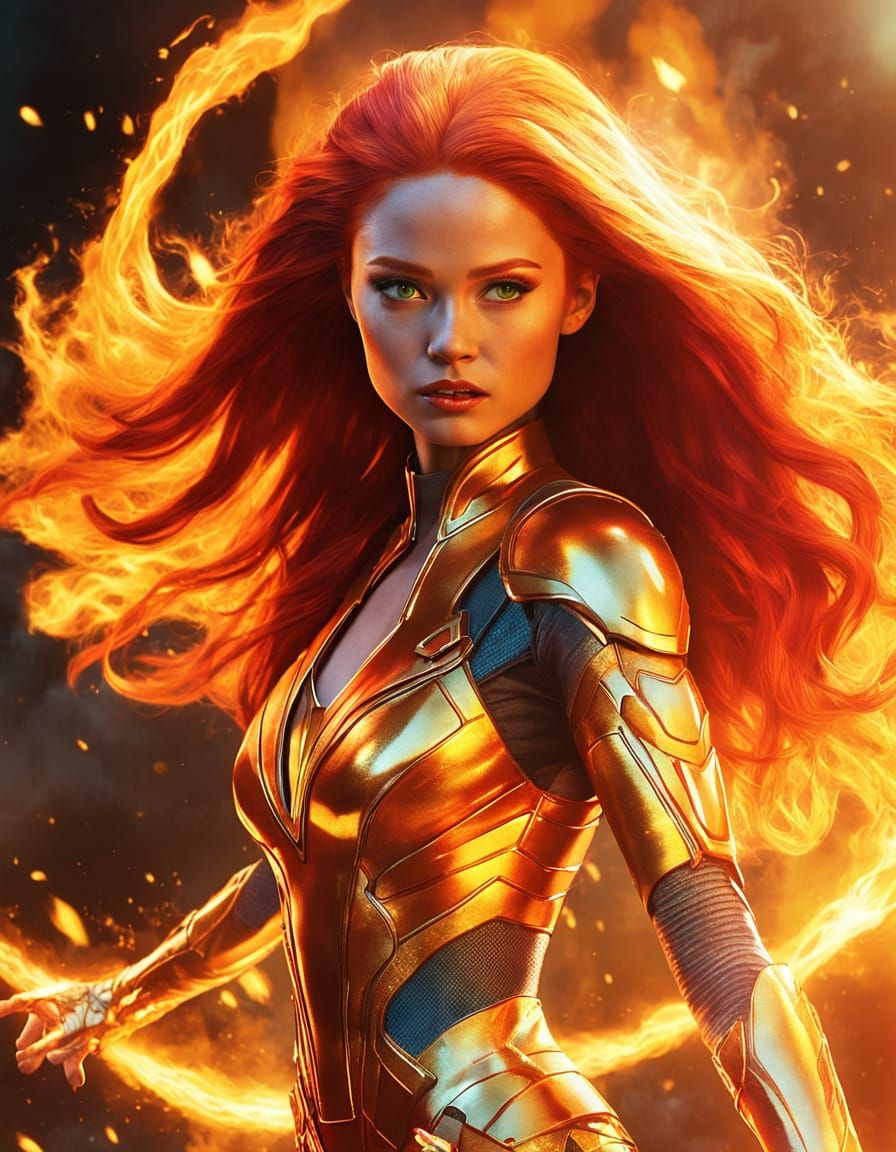 Madelaine Petsch as Starfire in Comic Book Art
