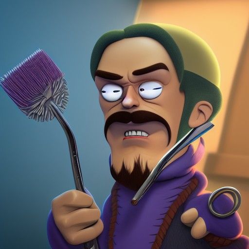 Klaus from American Dad with Mustache, Detailed Art