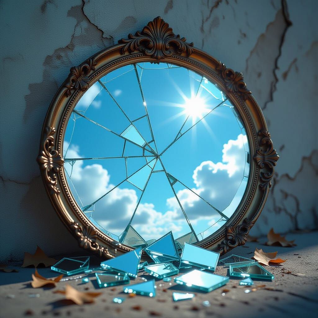 Shattered Mirror Reflecting Freedom and Abandonment