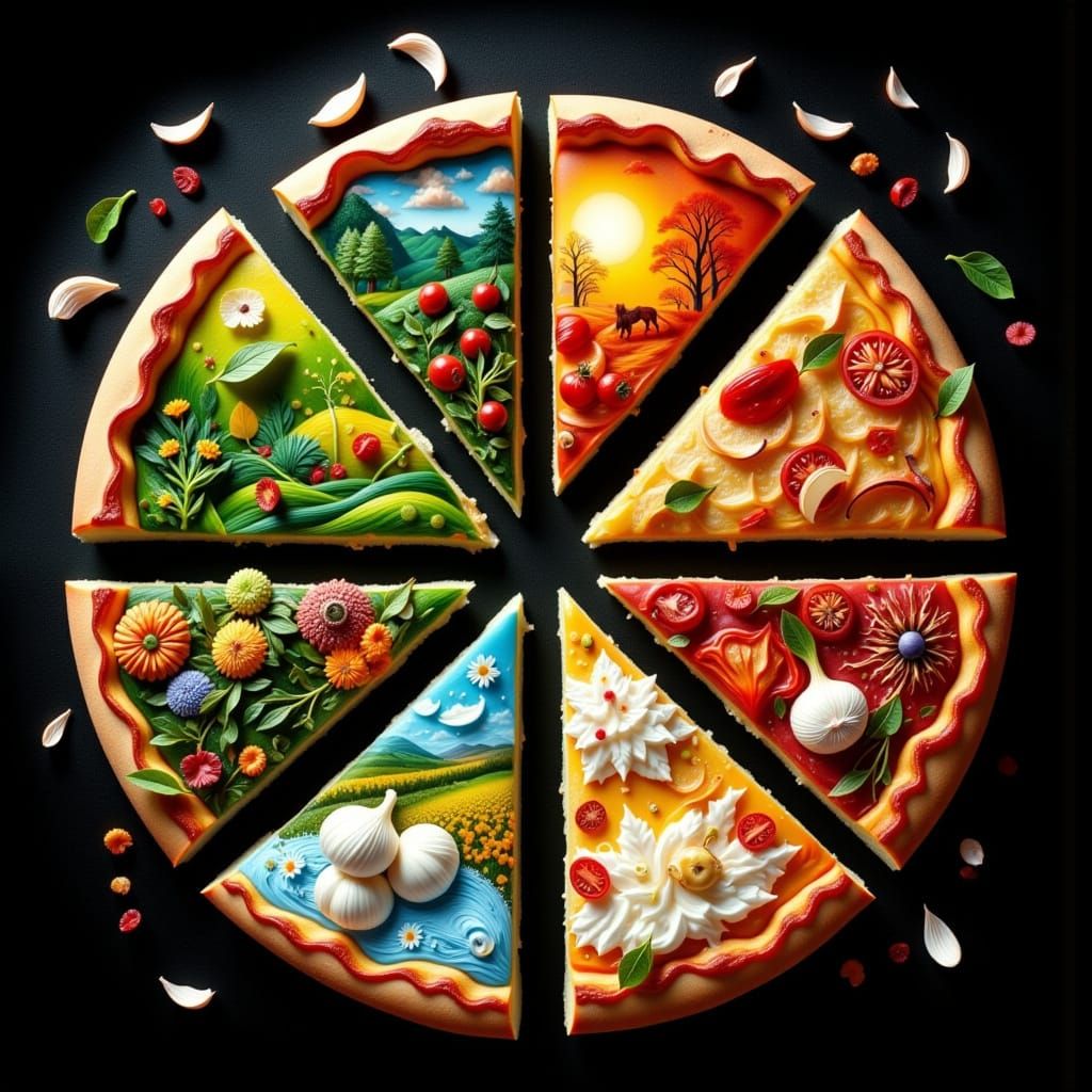 Vibrant Pizza in Pop Art Style