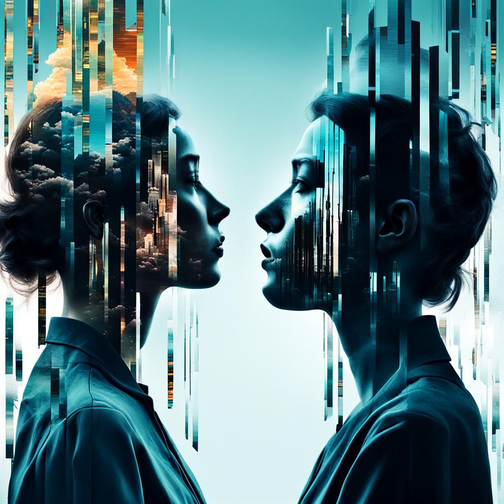 Glitchcore Silhouettes: Seasons in a Digital Dreamscape