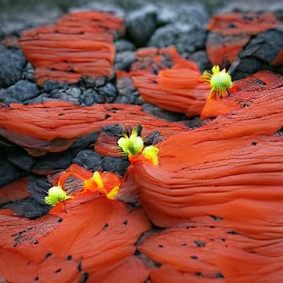 Lava Flowers: Blossoms in a Volcanic Landscape