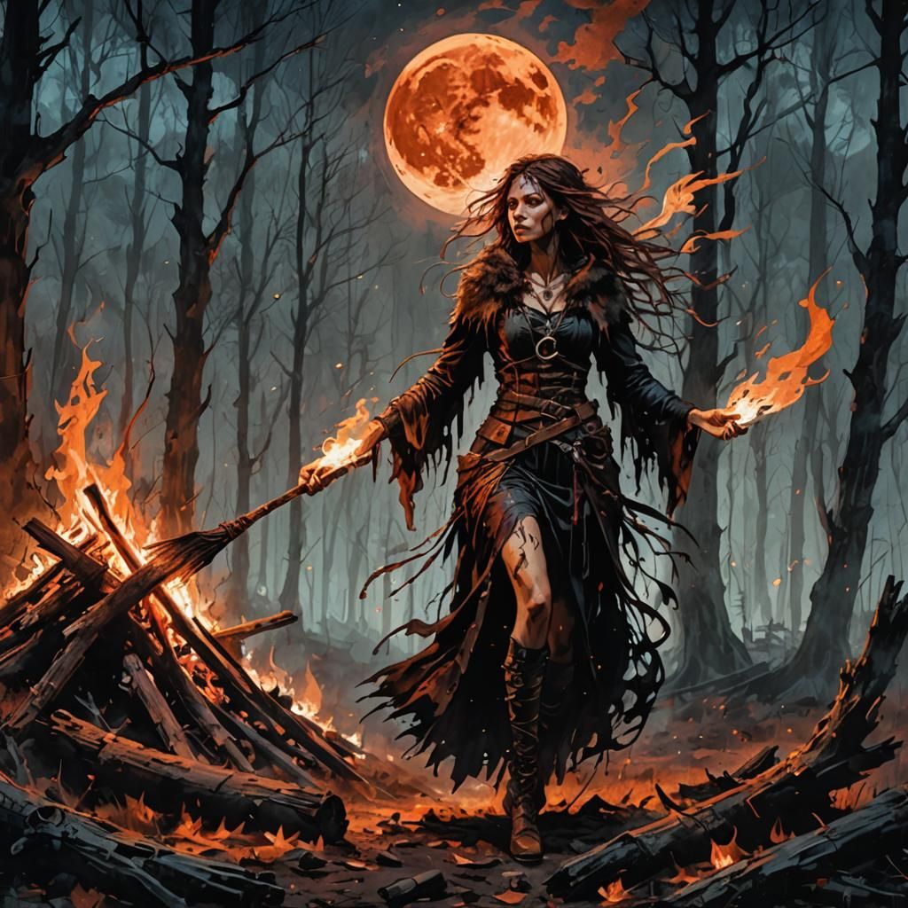 Witch Dances Under a Blood Moon