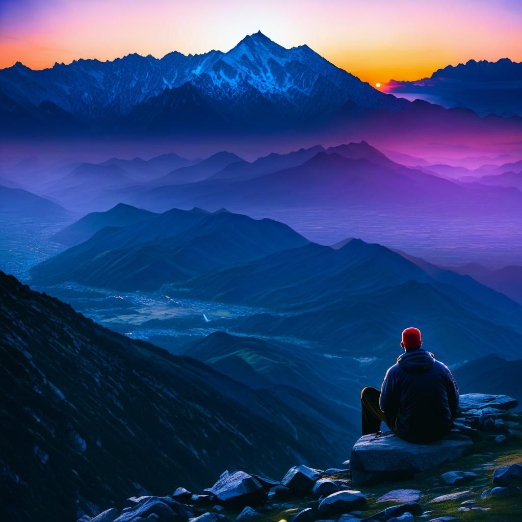 Mountain Sunrise Silhouette: A Moment of Reflection