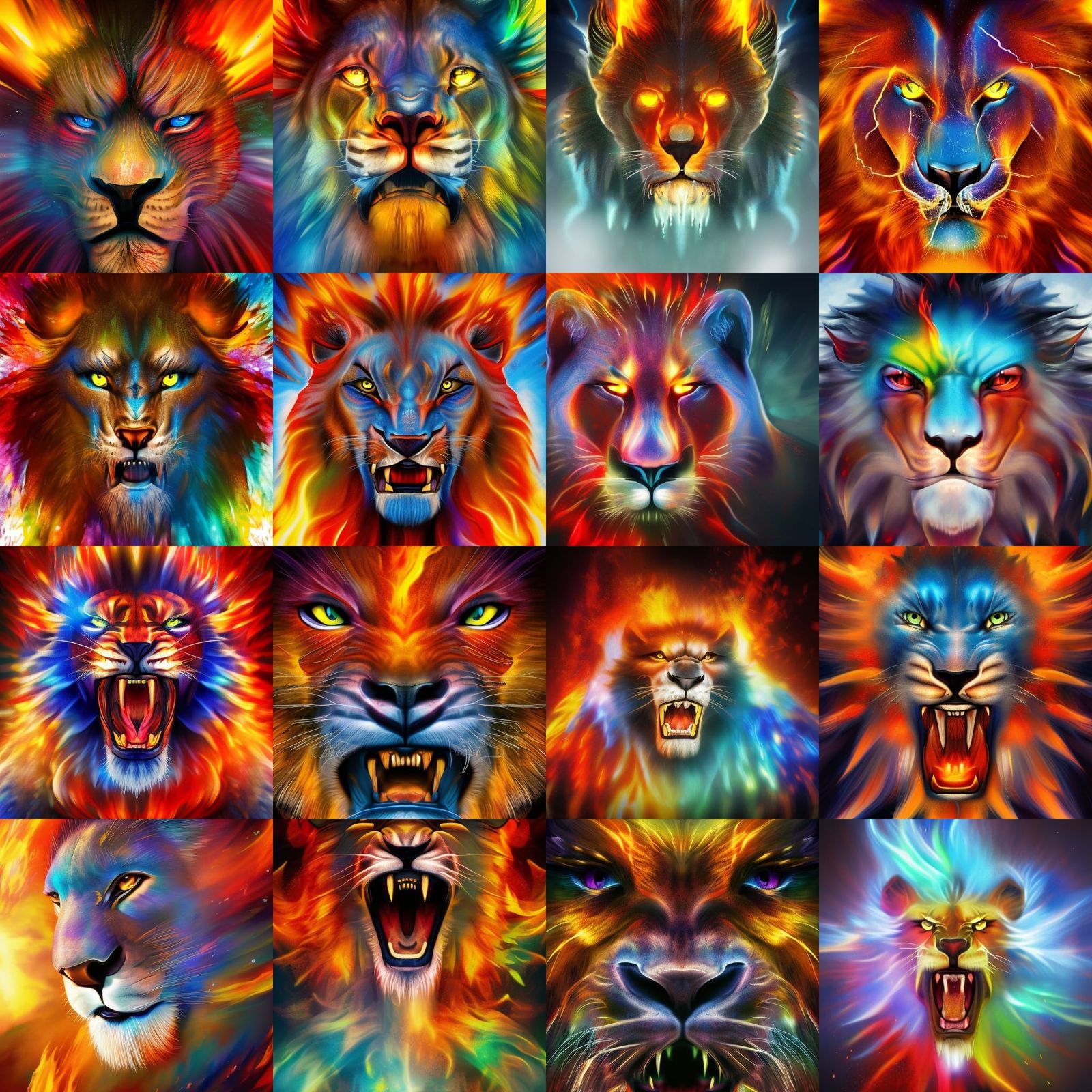 Fiery Lion Avatar: Hyperrealistic Splash Art