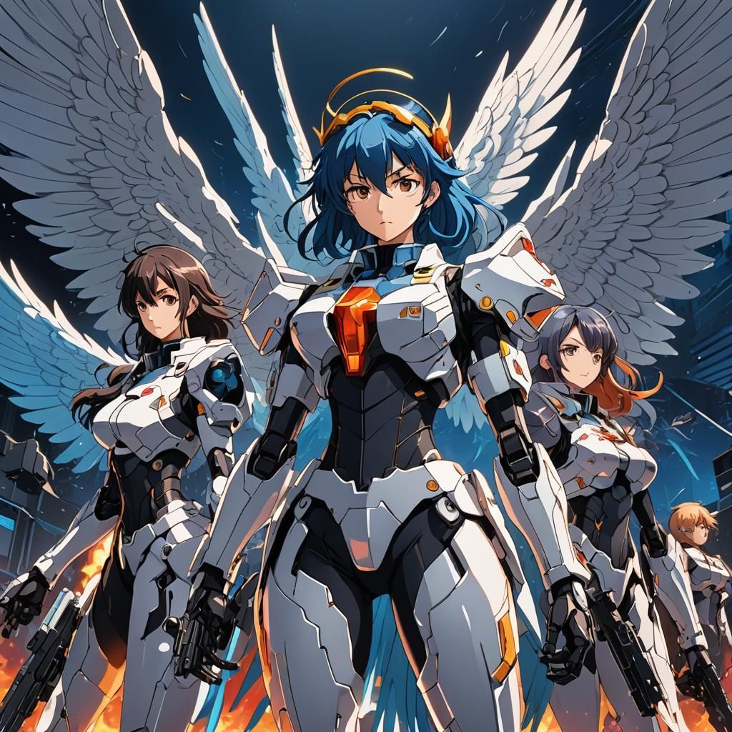 Anime Angel Squad Stands Tall in Cel-Shaded Glory