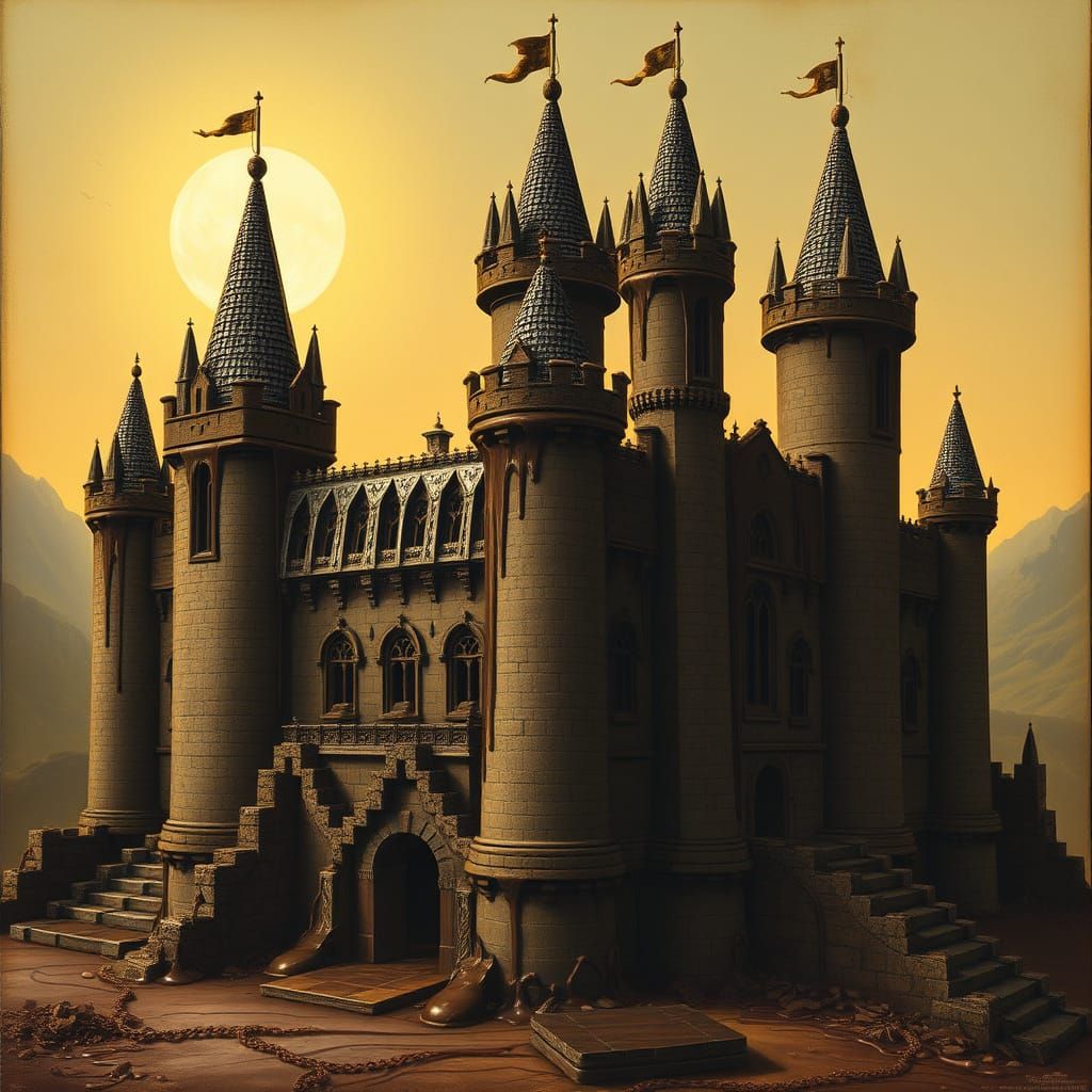 Melting Chocolate Castle in Renaissance Style
