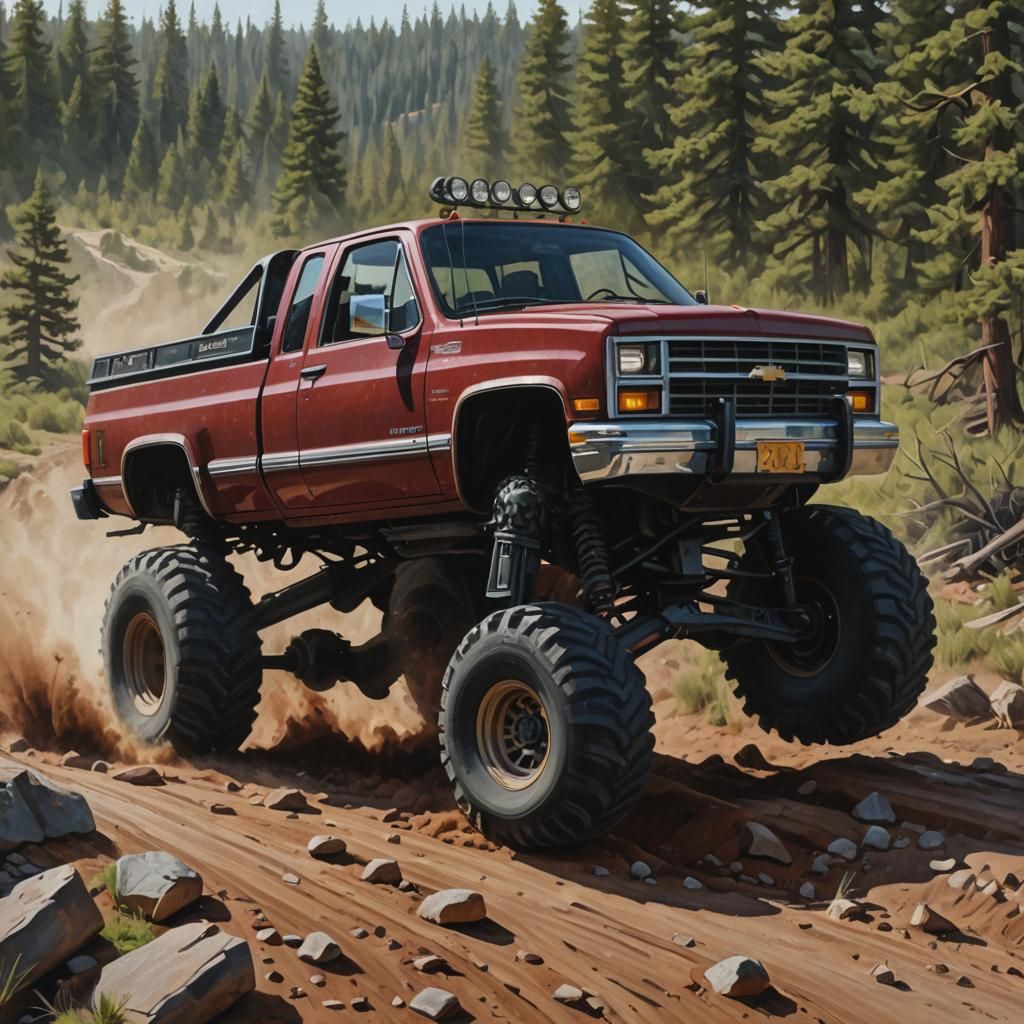 Chevrolet K1500 Off-Road Oil Painting