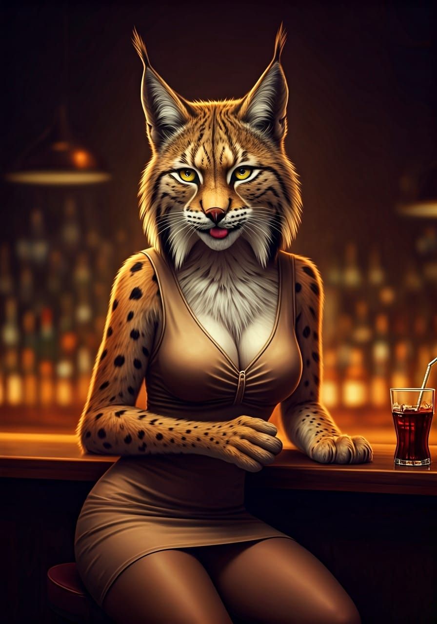 Lynx Bar Scene in Cinematic Film Style