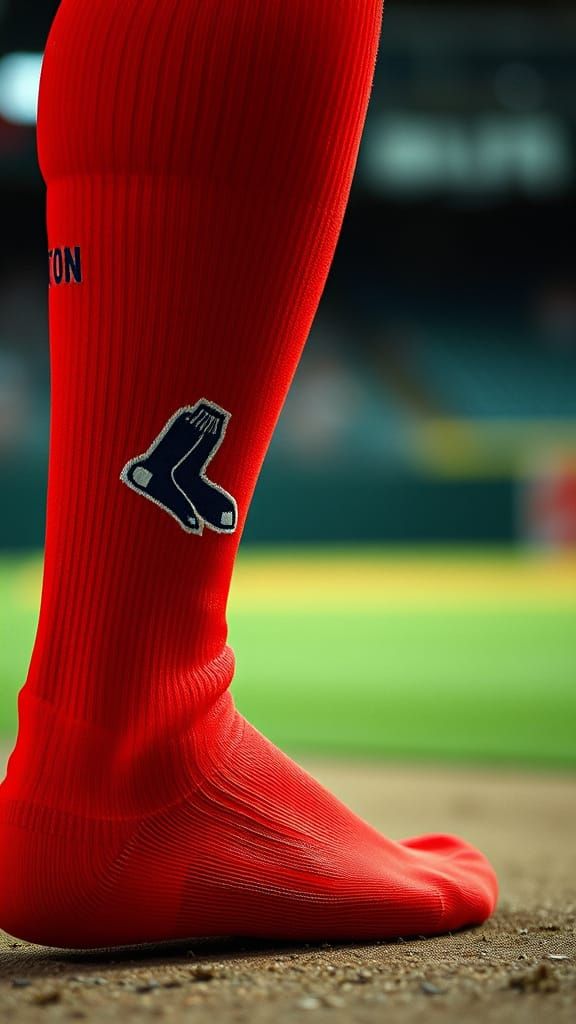 Red Sox Logo Socks: A Cinematic Film Still