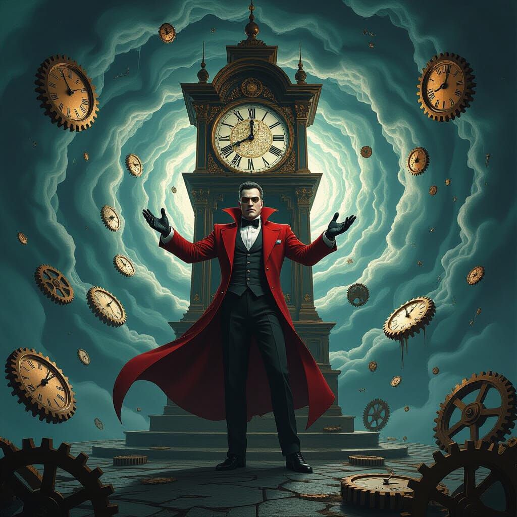 Chrono: Time-Bending Villain in Surrealist Clock Tower