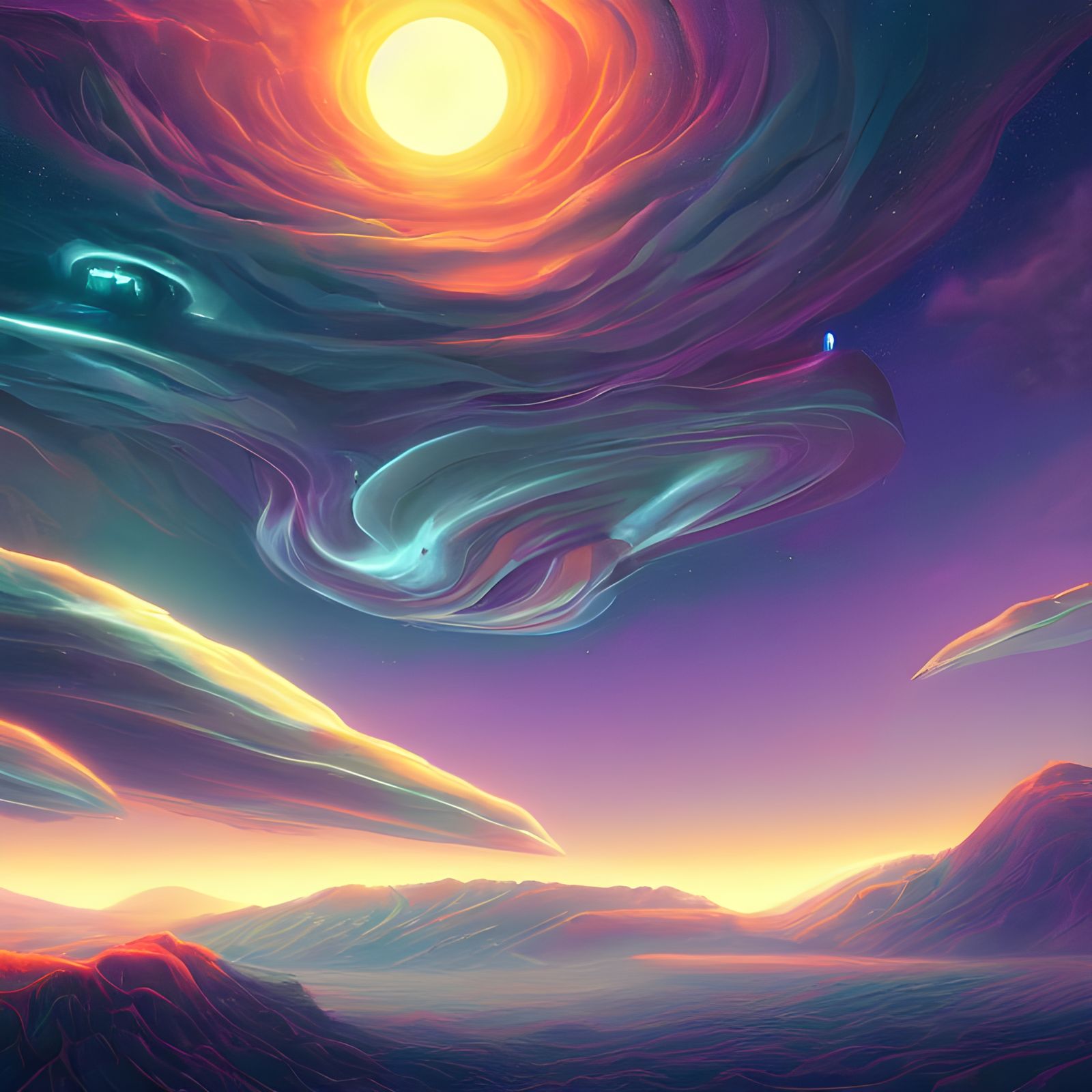 Surreal Cosmic Landscape in Unreal Engine Style