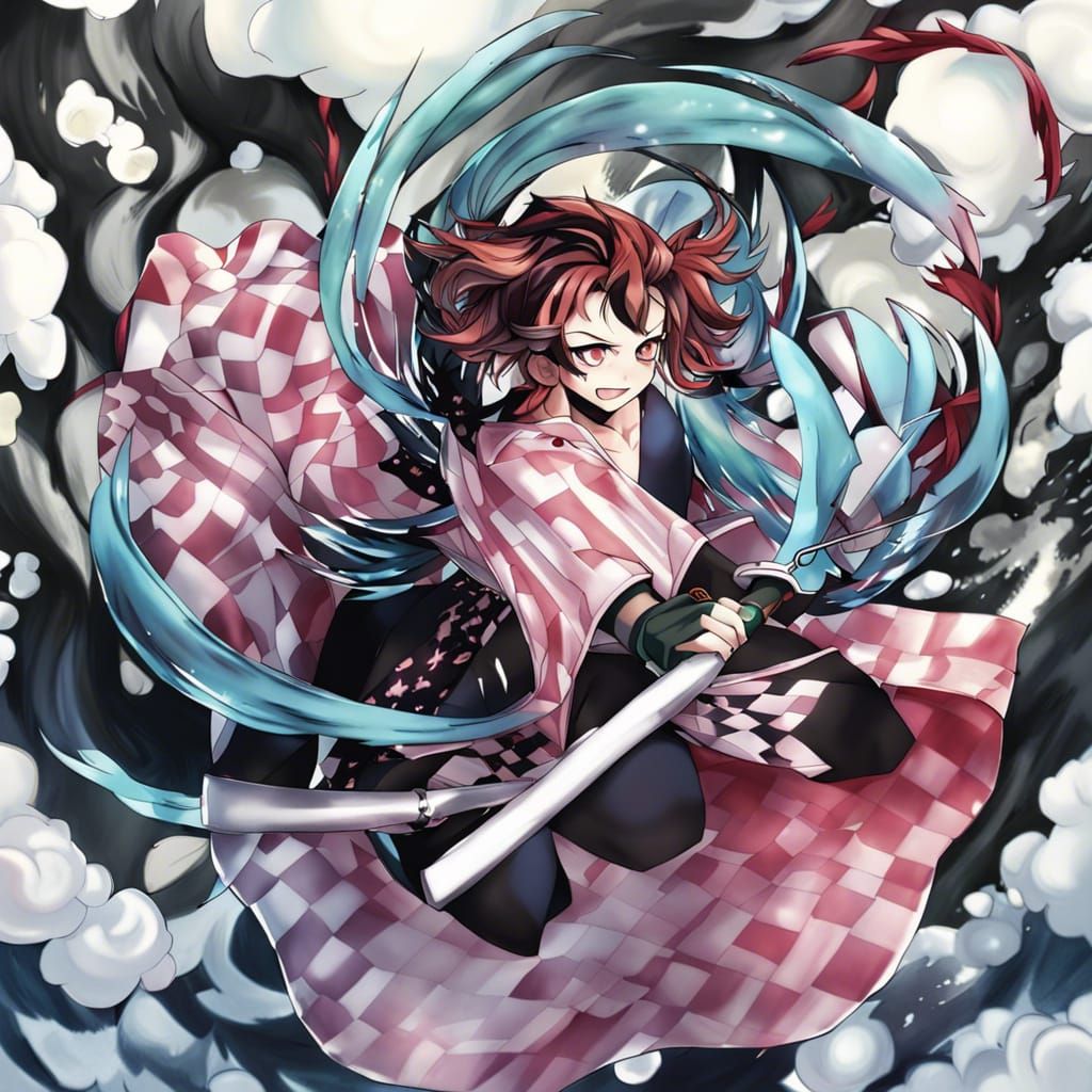 Female Demon Slayer Character in Anime Style