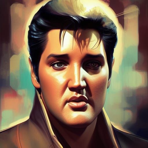 Elvis Presley Portrait in Artgerm Style