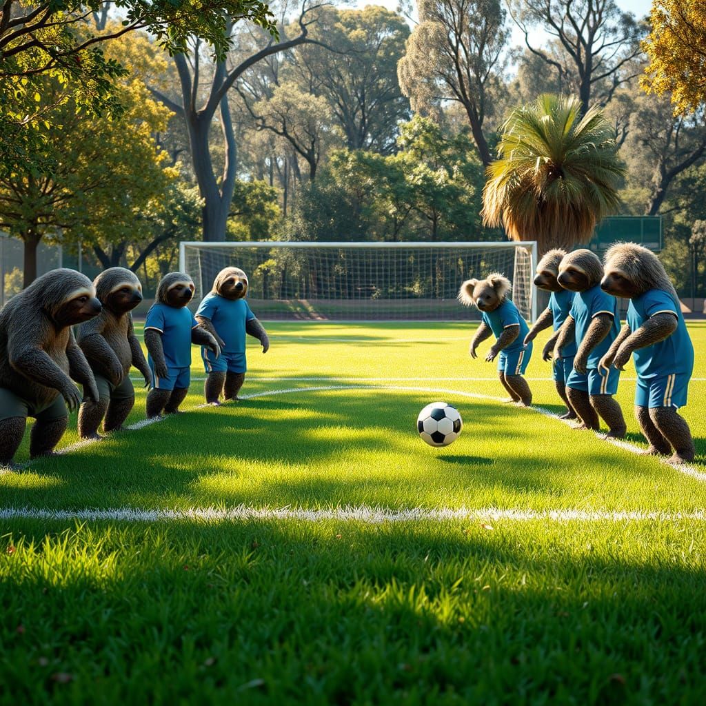 Sloths Versus Robots Soccer in Australian Forest