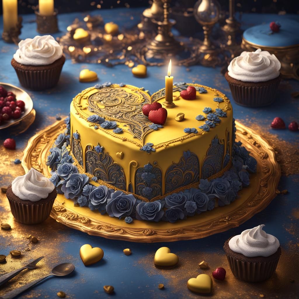 Gothic Heart Cake: Vintage Antique Dessert