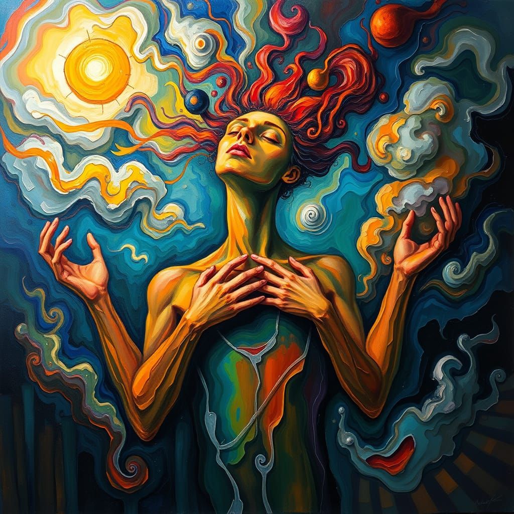 A Turbulent Mind Confronts Reality in Neo-Expressionist Oil