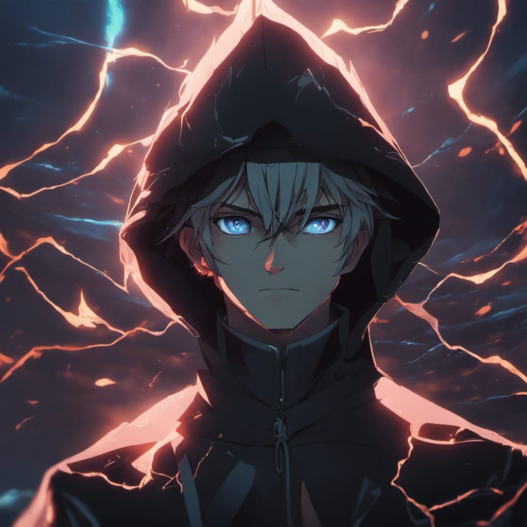 Anime Man with Detailed Eyes in Cinematic Lighting