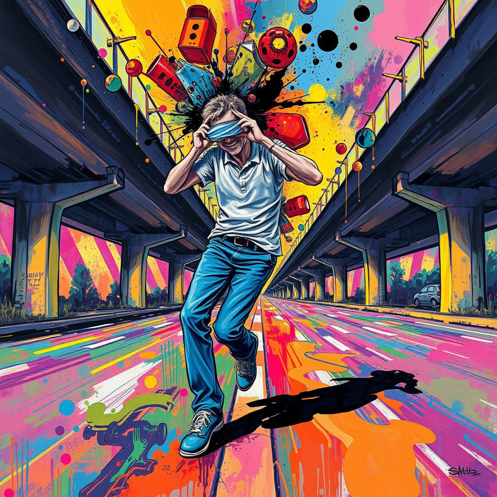 Risking It: Surreal Graffiti Art on the Freeway