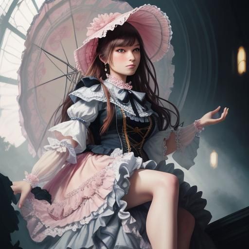 Ditzy Sissy Girl Portrait in Pink Lace and Frills