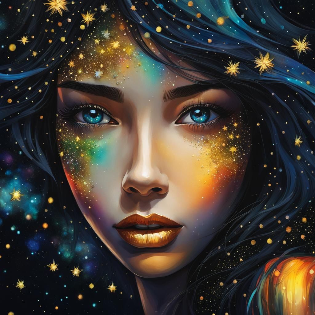 Stardust Girl: Alcohol Ink Dreamscape