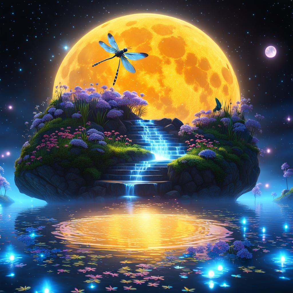 Fairies Dancing with Dragonflies in Surrealist Concept Art