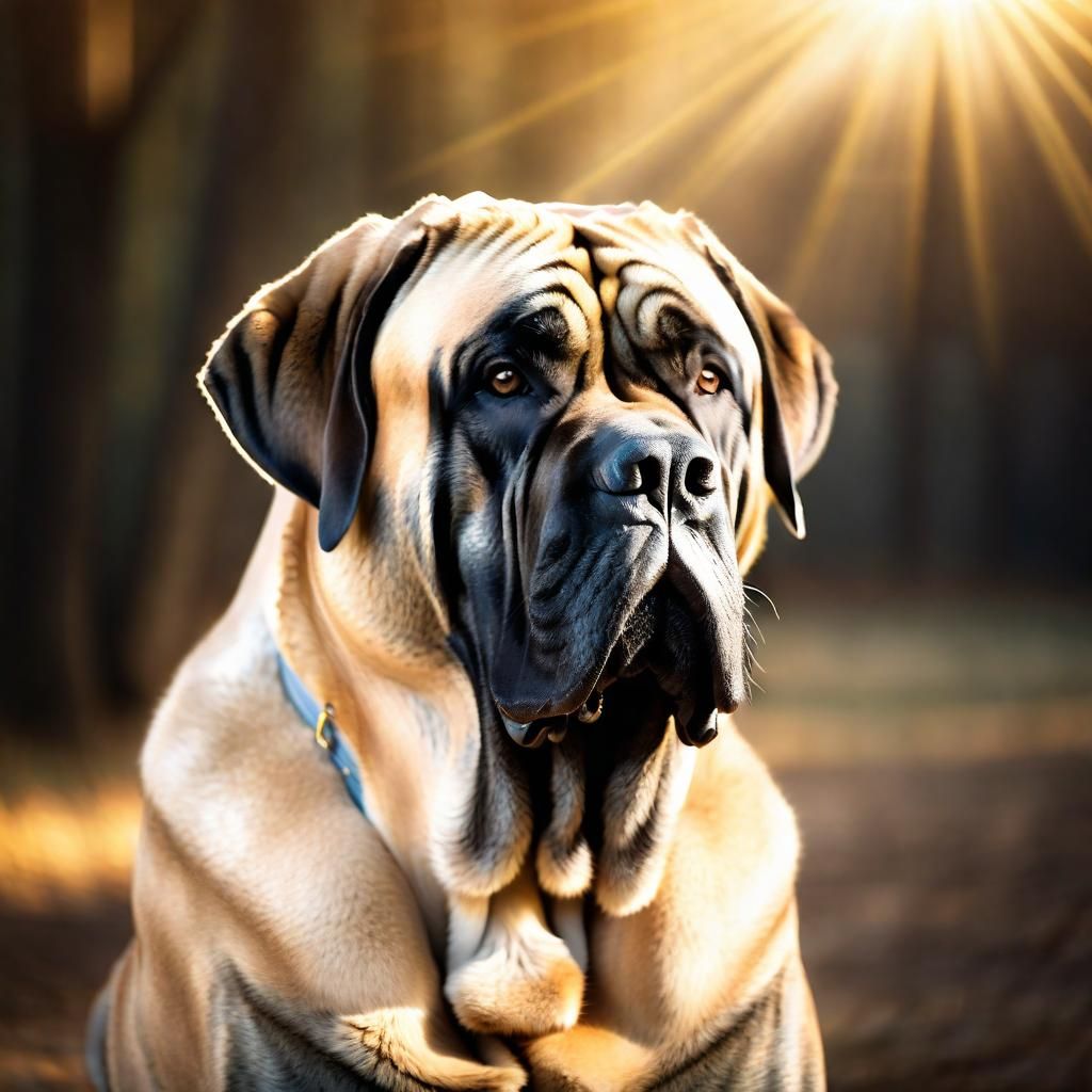Dreamy Glamour Portrait of an English Mastiff