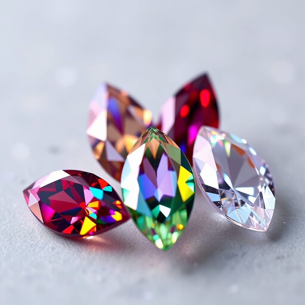 Rainbow Crystals in Marquise Cut Form