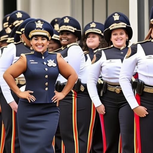 Glamorous Plus-Size Police Officer: Hyperrealistic Digital A...