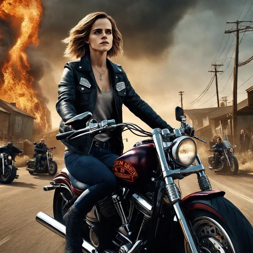 Emma Watson as Sons of Anarchy Matte Painting