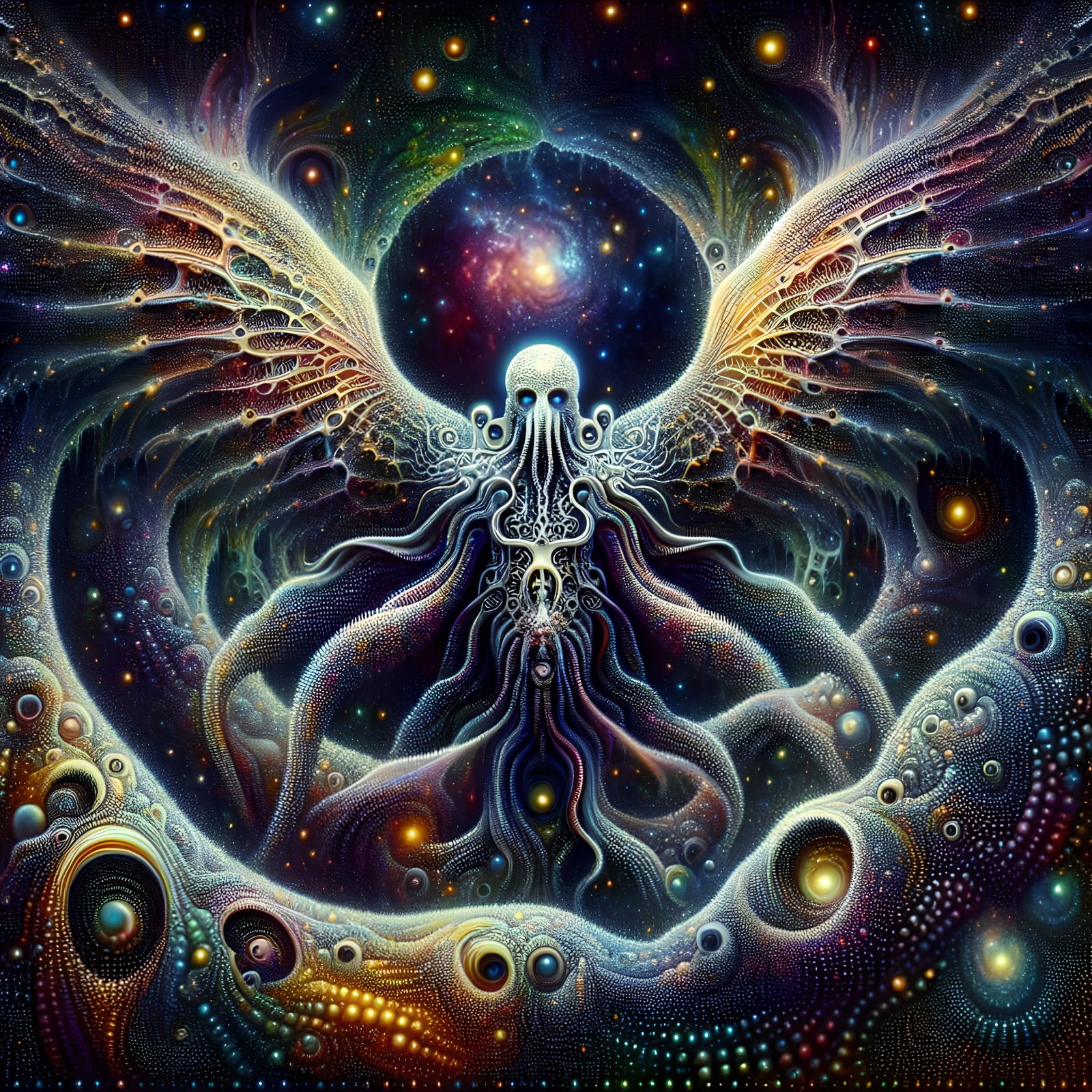 Cosmic Angel: A Pointillist Vision of Lovecraftian Horror