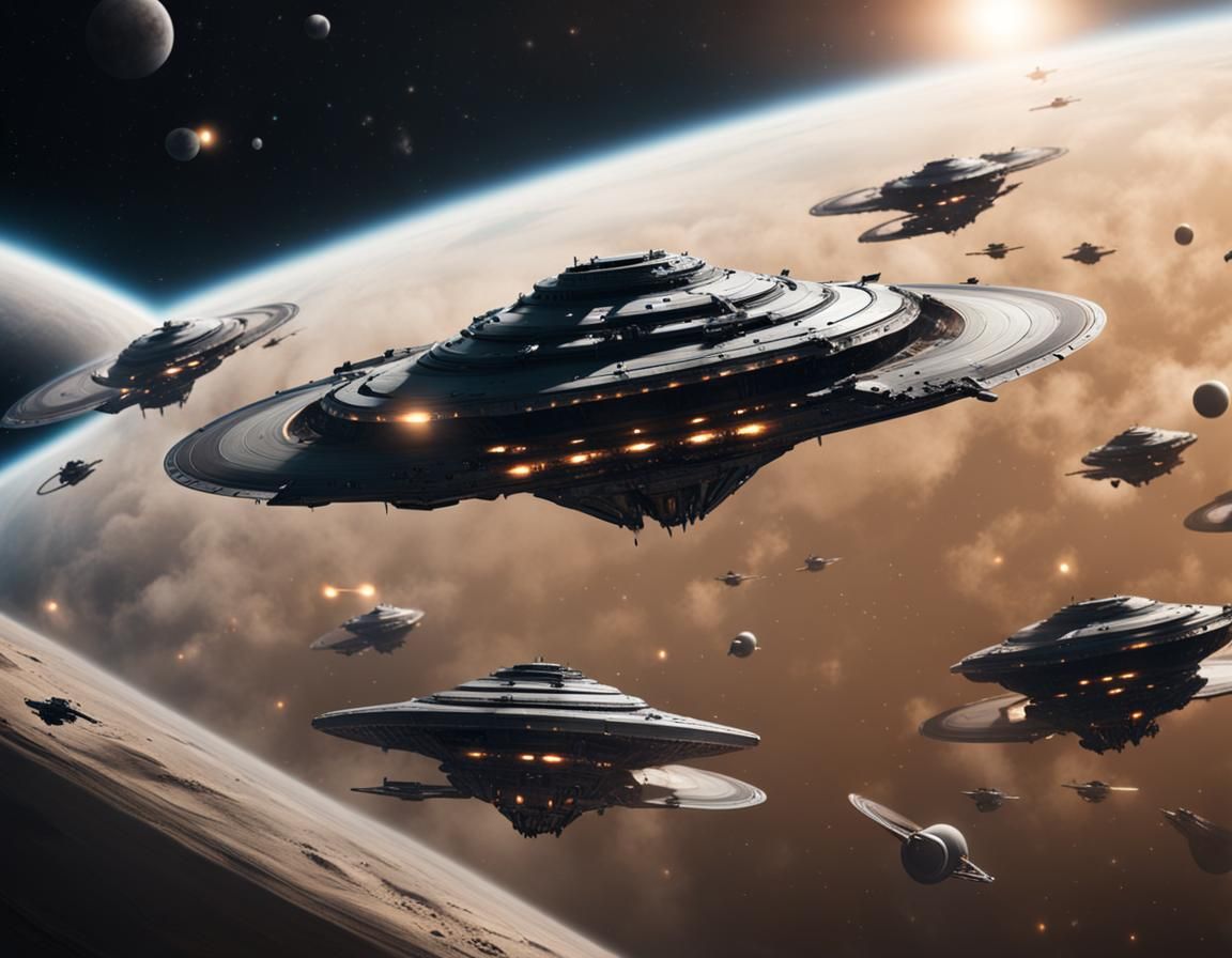 Alien ships on Saturn